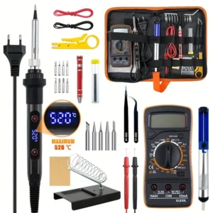 Kit de Fer à Souder Intelligent 19 pièces 80W avec Multimètre Numérique